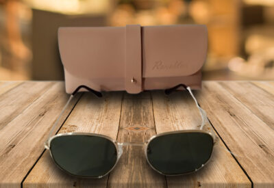 Gafas de sol metálicas hexagonales doradas con lente verde y doble puente, estilo vintage