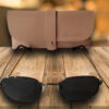 Gafas de sol metálicas hexagonales negras con lente negro y doble puente, estilo vintage
