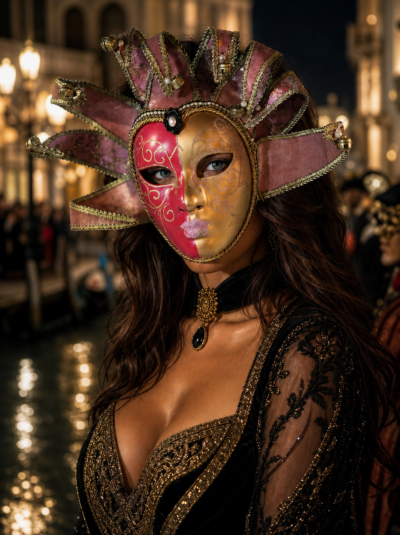 Máscara Veneciana Original «Rubí de San Marcos» — Carnaval de Venecia